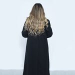 Stylish Long Black Wool Coat with Leather - Image 12